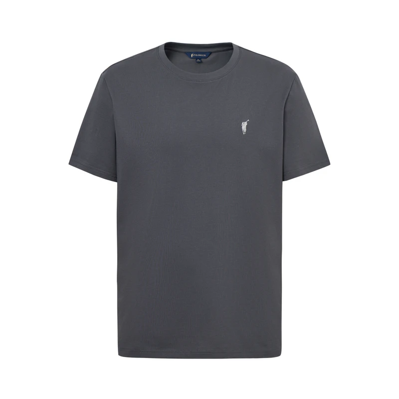 POLOWALK夏季新品男士通勤短袖圆V领T恤