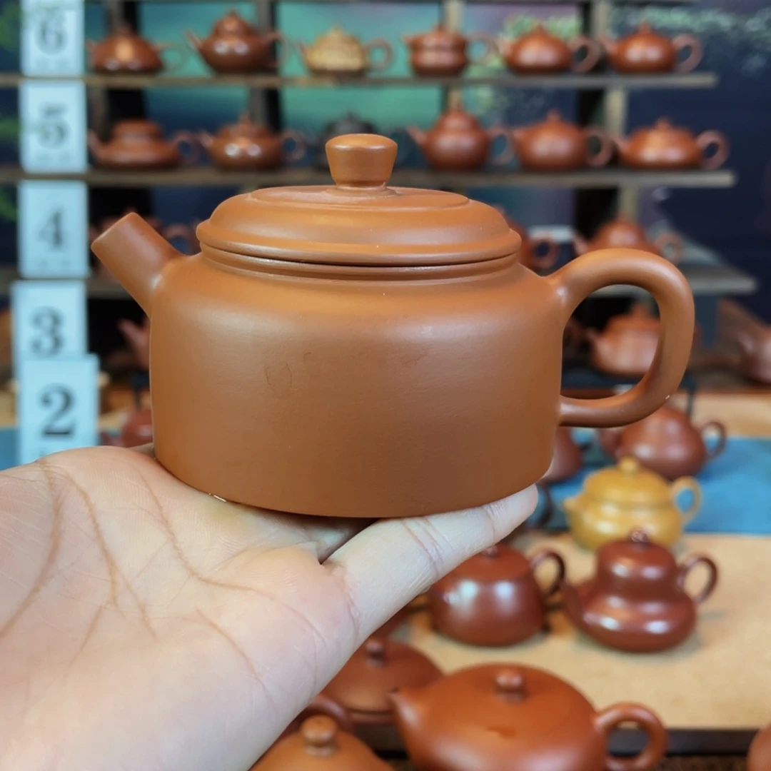 茶壶紫砂潮州手工手拉鸡蛋黄德钟壶120cc无暇不退换