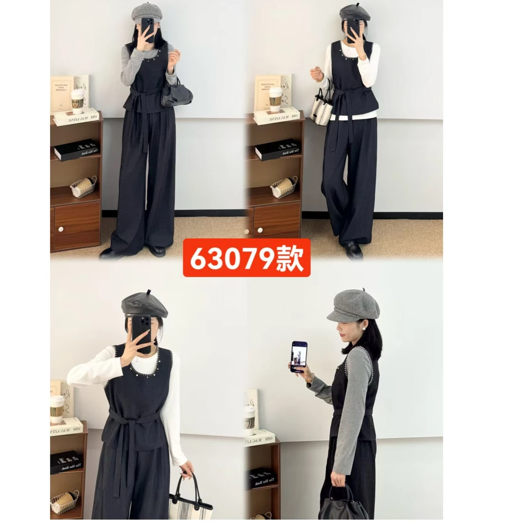 【飞姐】设计感时尚洋气百搭三件套套装T360款