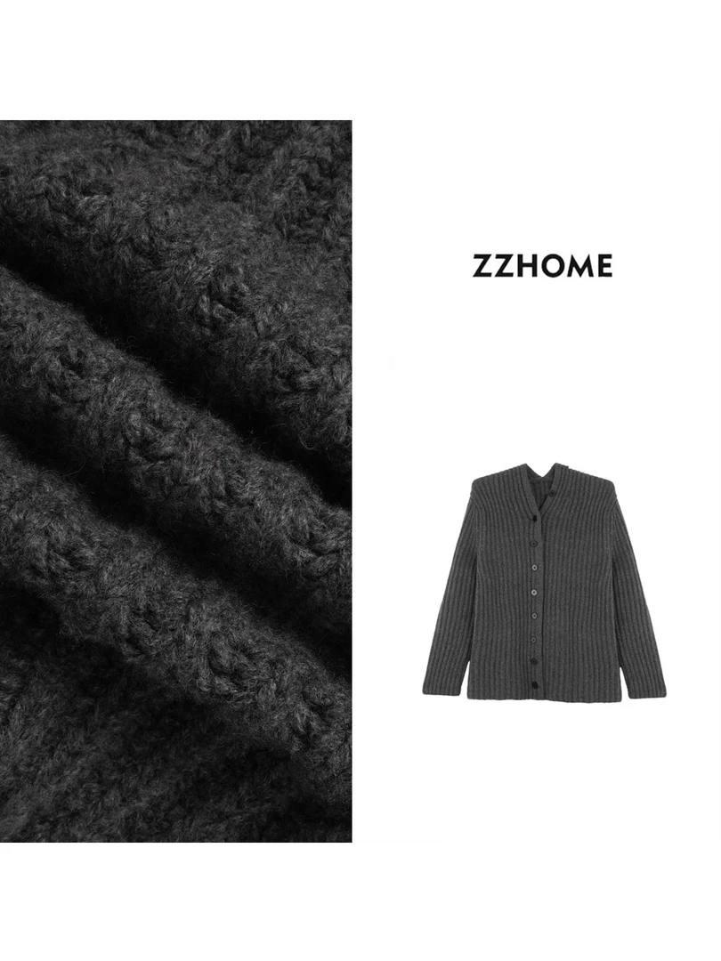 ZOZO HOME |松弛时髦反对称粗棒手针重磅开衫q171733p
