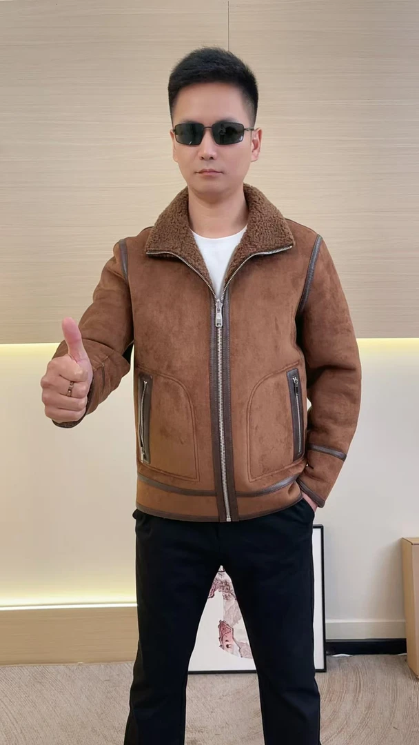 1海宁男士皮草外套BV网红爆款羊毛冬季双面穿加厚保暖时尚