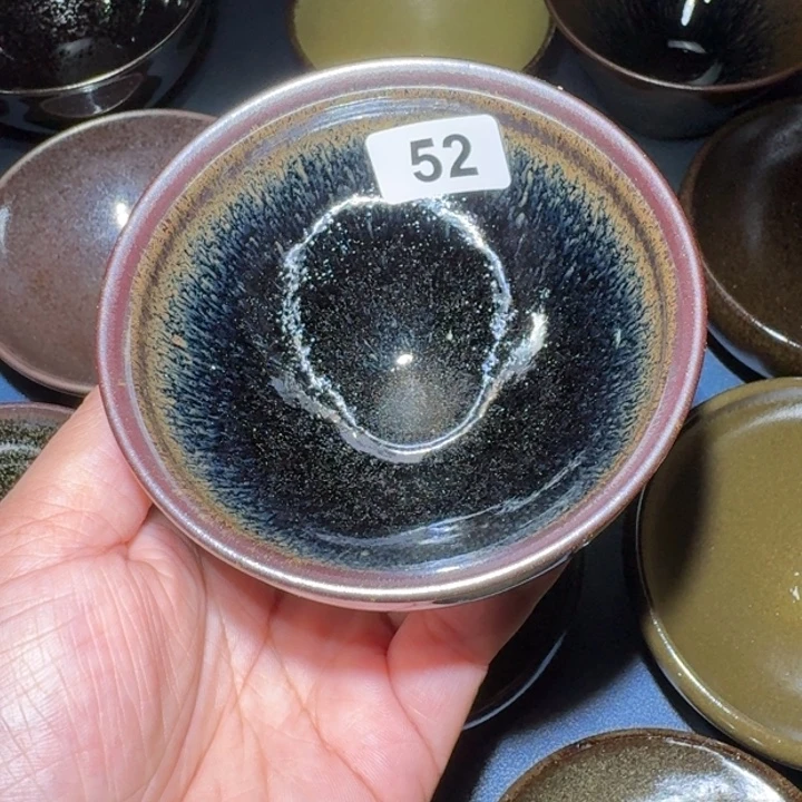 同***小雨茶盏，手工柴烧