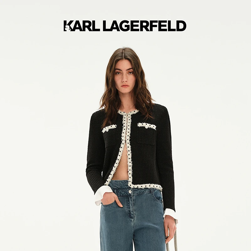 【丽公主专属】KARLLAGERFELD25春新款修身开衫老佛爷M21E2238