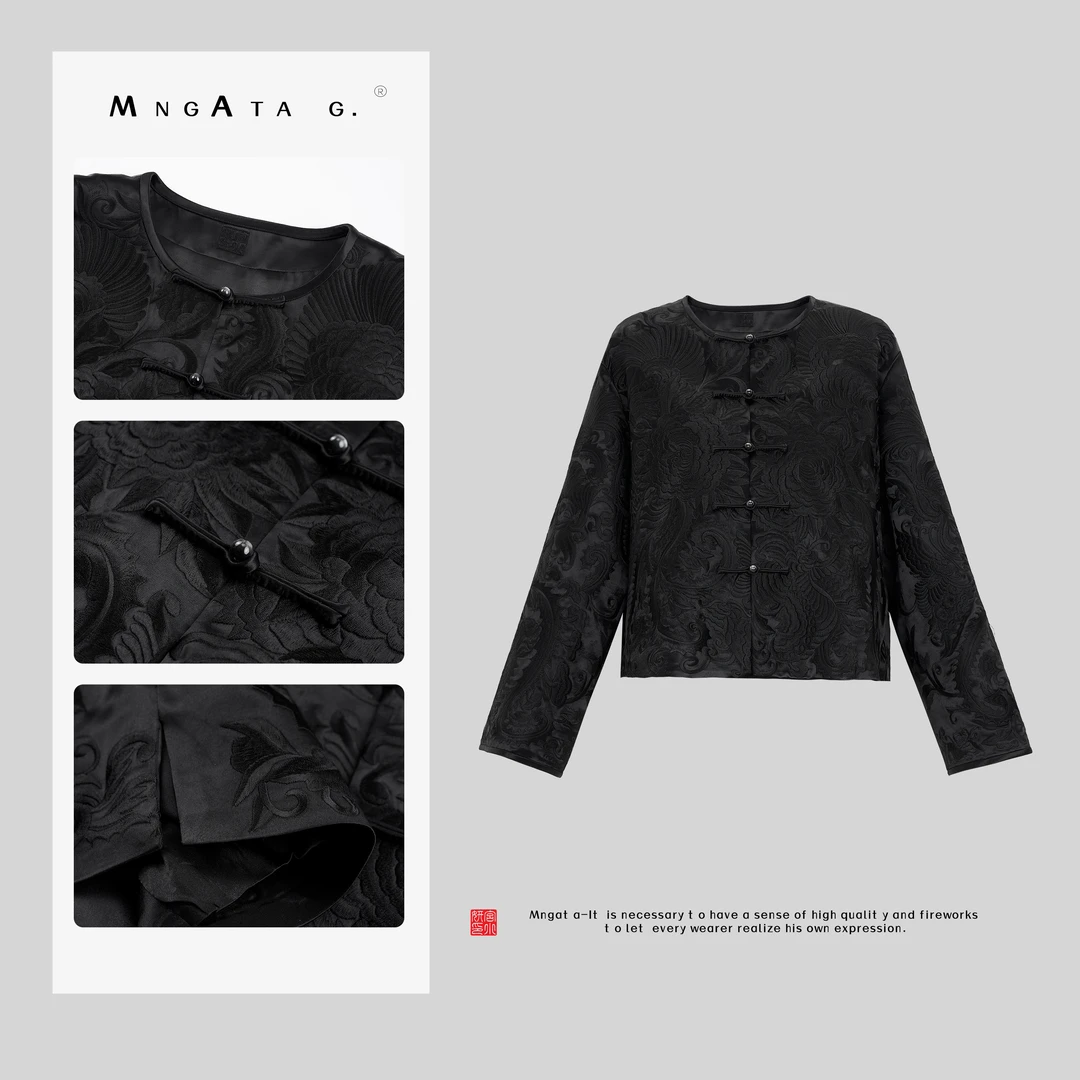 MNGATA G.宫小妍【墨卿】25年春醋酸刺绣中国风新中式外套4121602