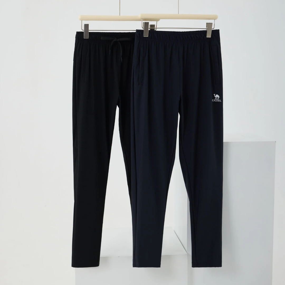 夏季冰丝弹力速干直筒休闲跑步速干裤男士运动裤子潮流速干直筒裤