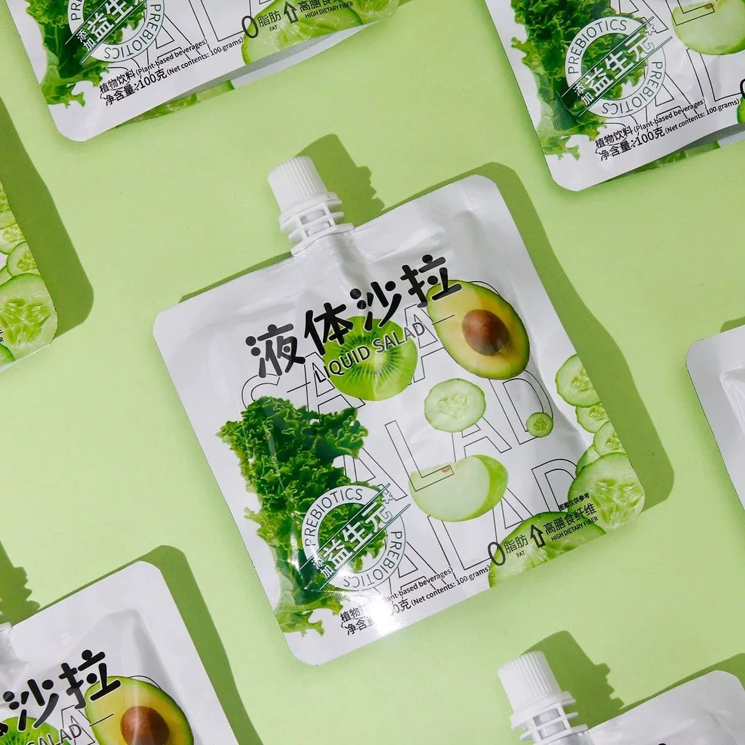 液体沙拉袋装果蔬汁羽衣甘蓝麦谷混合含膳食纤维