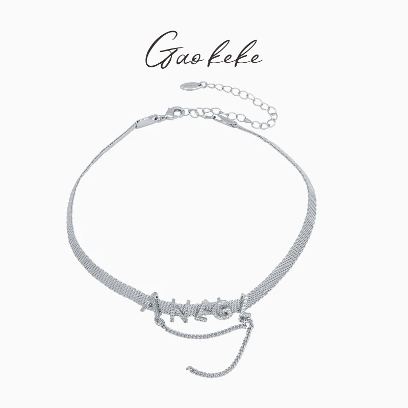 铜合金项链 合金字母圆项链  00221168