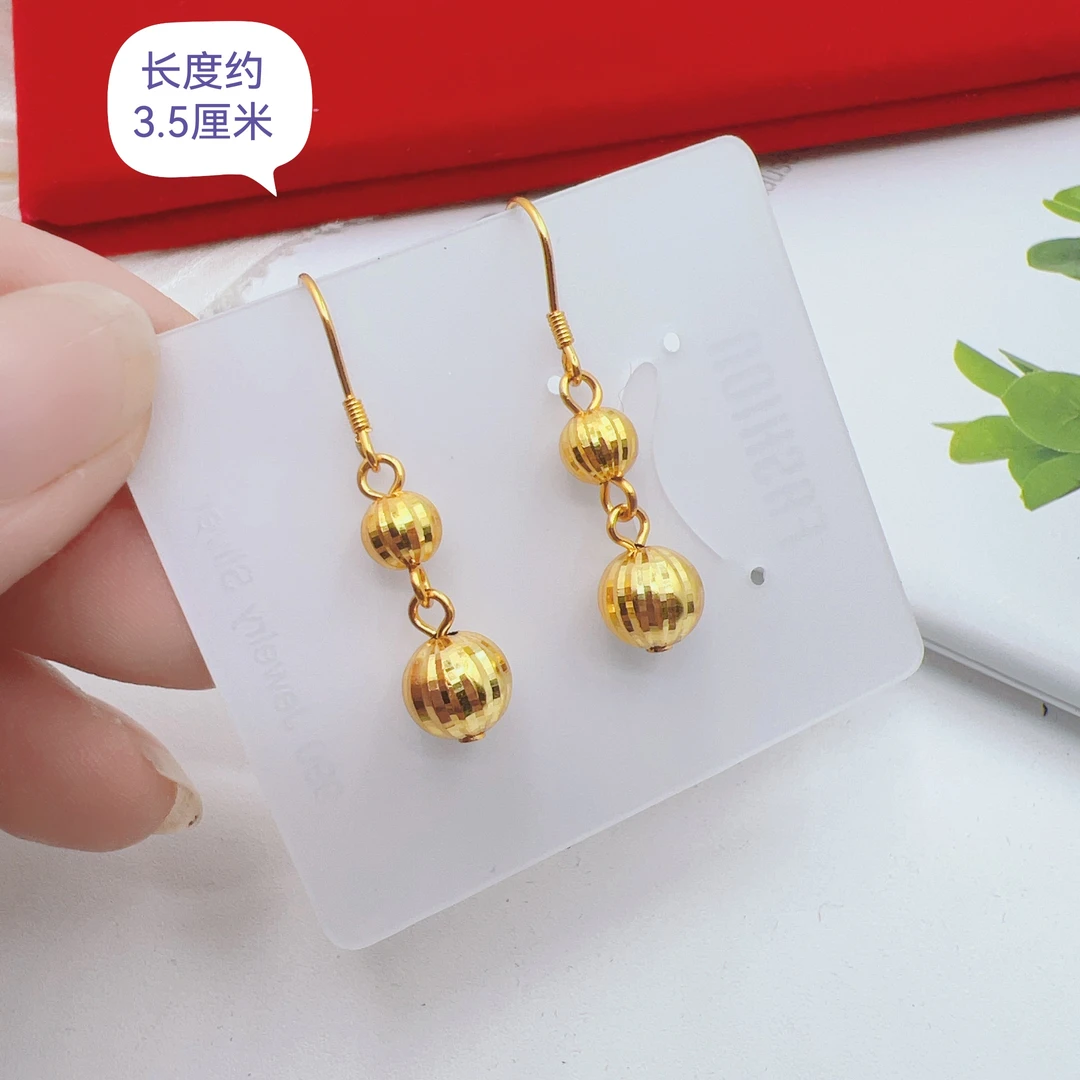 足银耳饰 【黄色灯笼耳饰】一对