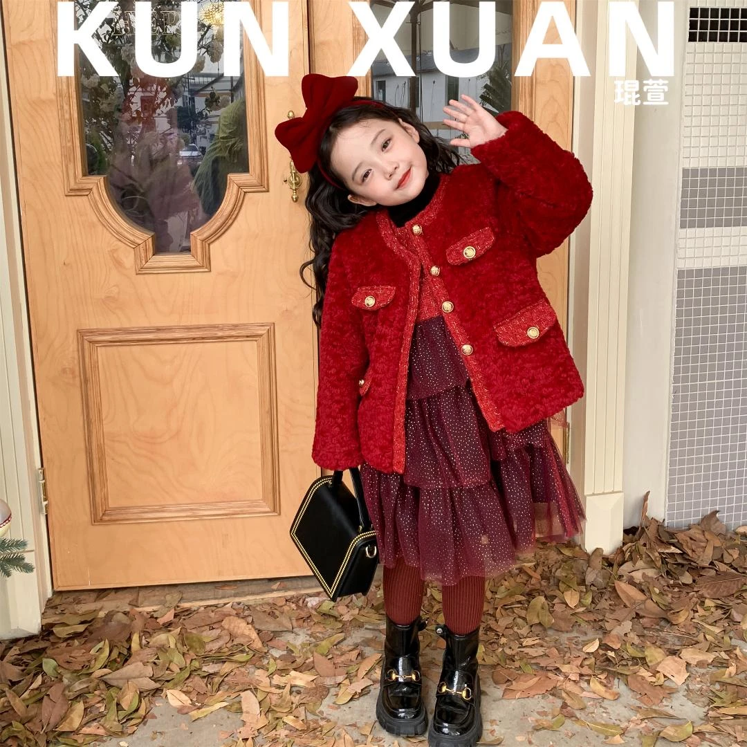 【琨萱】「星月樱桃」冬季女童高端定制超好看小香风外套 22Q125