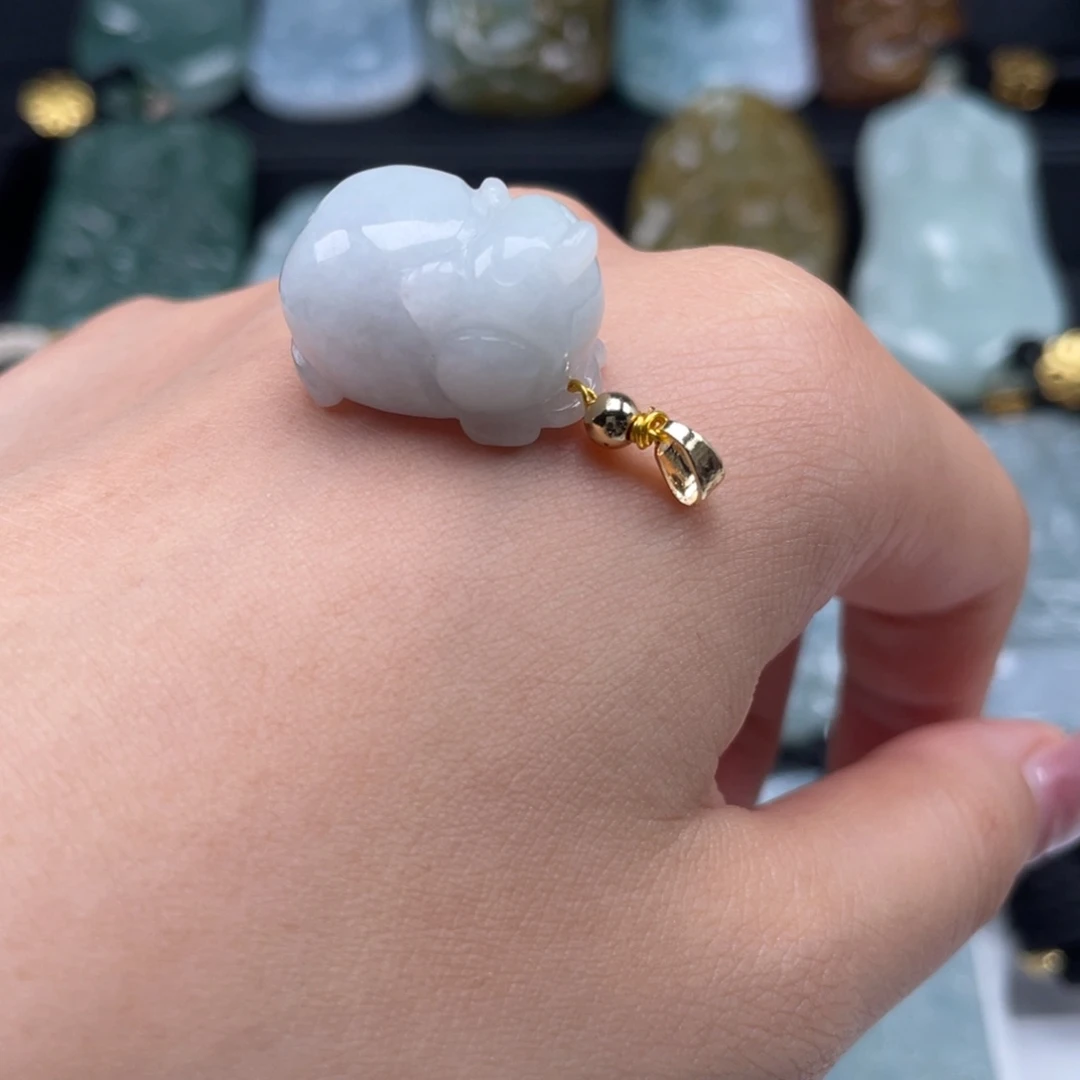 翡翠未镶嵌颈饰猪