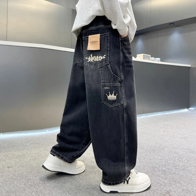 儿童装男童秋季牛仔裤子春秋款2025新款休闲男孩中大童秋装长裤潮