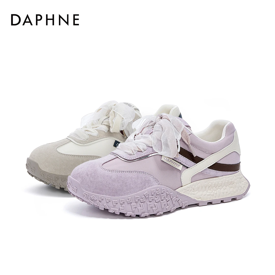 达芙妮新款时尚厚底德训鞋2025春季复古韩系小众百搭休闲鞋阿甘鞋