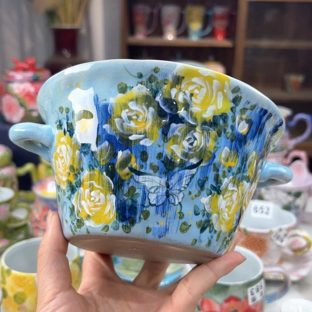 景德镇手绘高温釉下彩陶瓷茶具