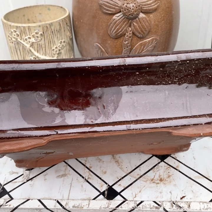 紫砂花盆高9口31瑕疵