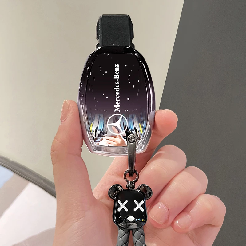 奔驰gla200钥匙套c260l扣S350车cla220壳c180l老款a180女男glc300