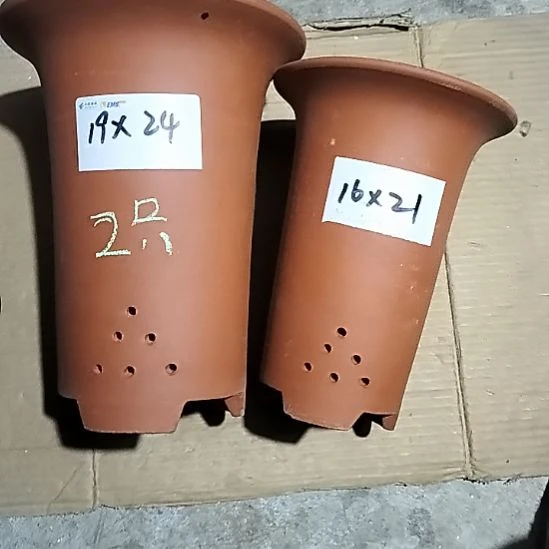 紫砂红泥兰花盆两个