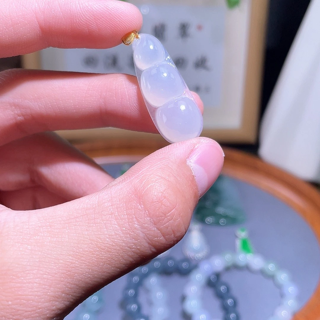 翡翠18K金镶嵌颈饰吊坠27