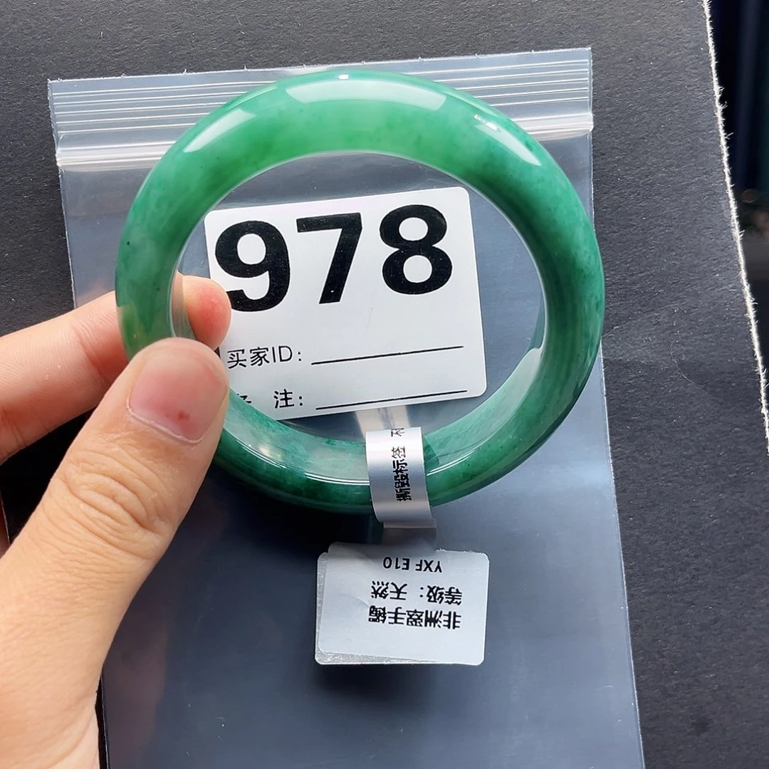 石英质玉（非洲翠）未镶嵌手镯6160圈口978