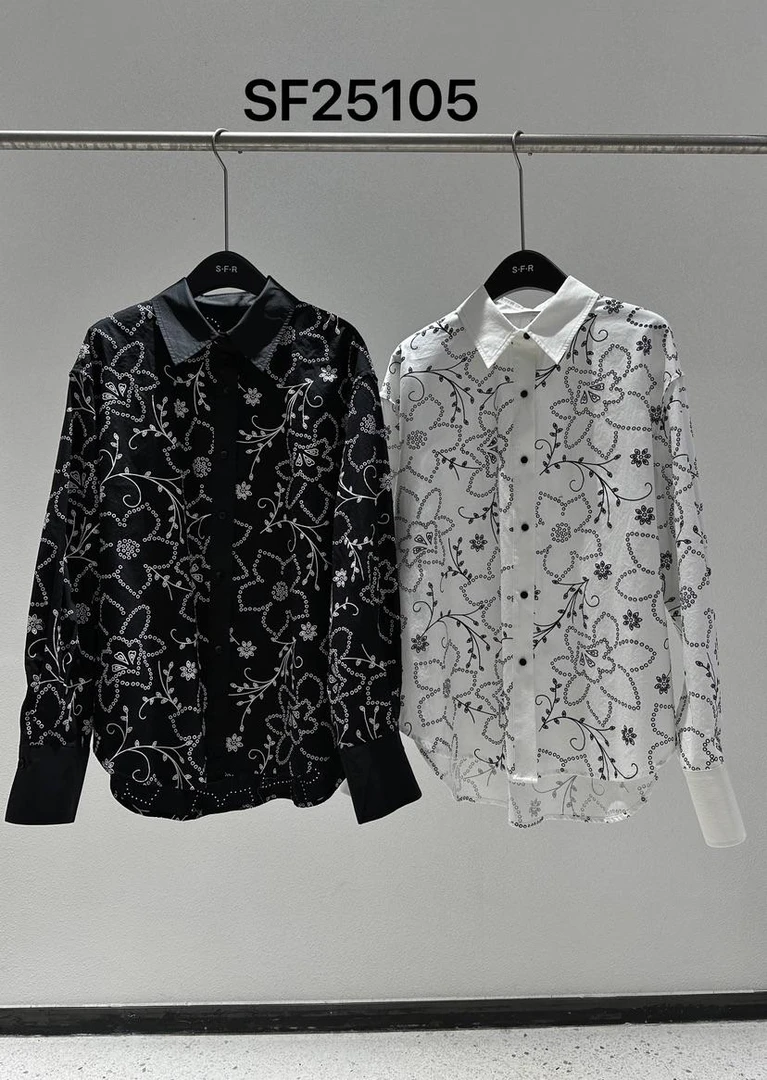 卡麦酱-MUXI 刺绣花朵衬衫上衣 25105