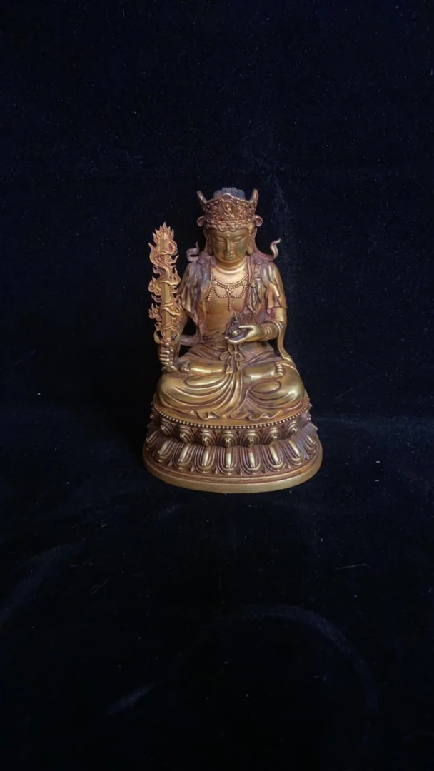 紫铜鎏真金虚空藏菩萨像（高10.5厘米）