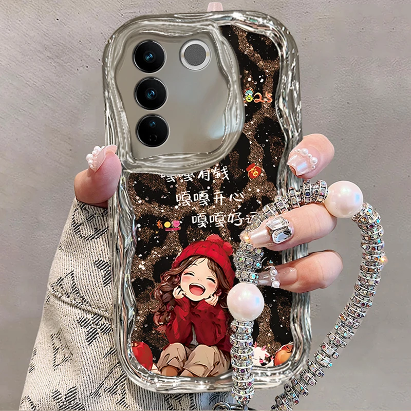 适用于【VIVO】S16E豹纹嘎嘎好运小女孩创意时尚手机壳