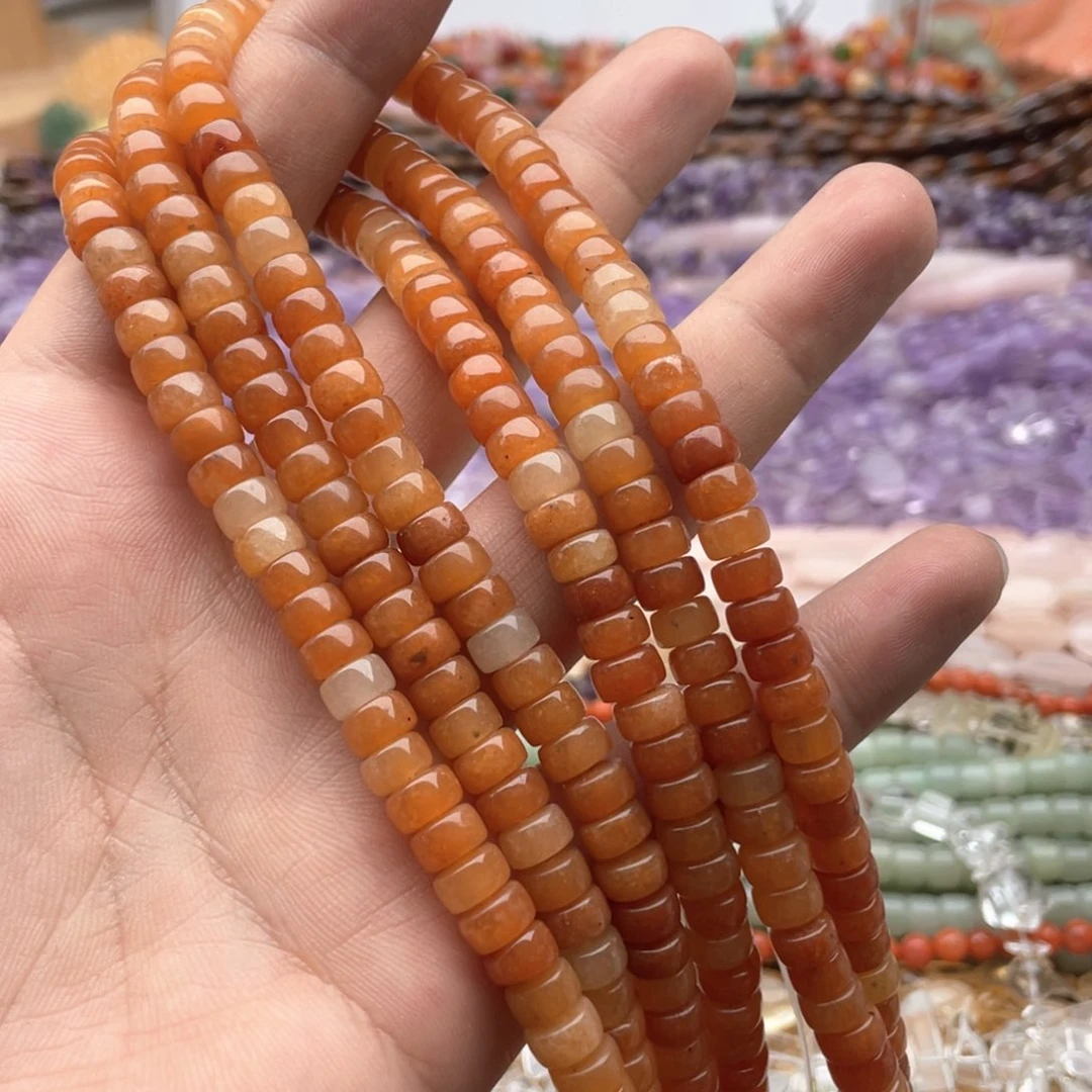 玛瑙/玉髓未镶嵌珠宝半成品一条装卡7*4mm红东临药片直切
