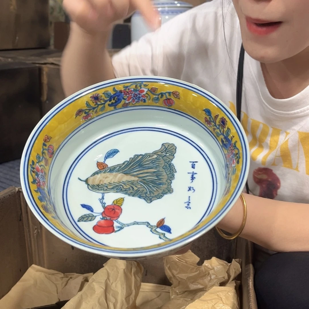 摆件////景德镇陶瓷器。绿。
