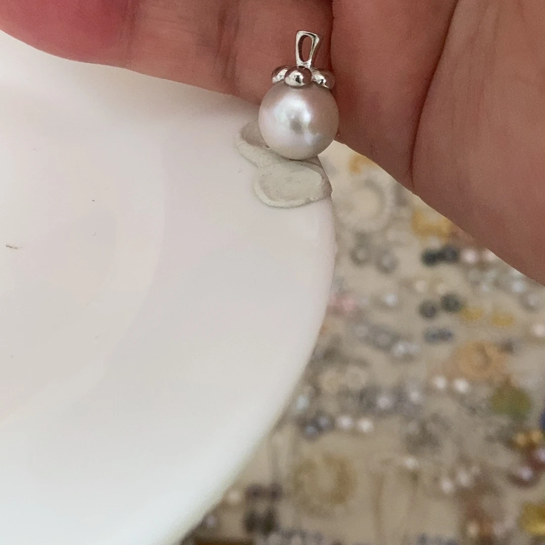 银S925镶嵌耳饰淡水珍珠