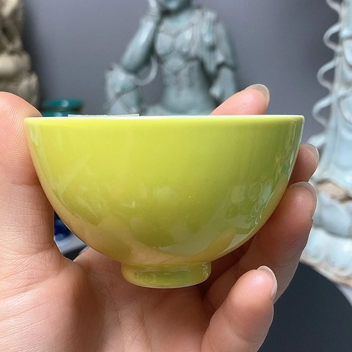 旧藏柠檬黄釉茶盏
