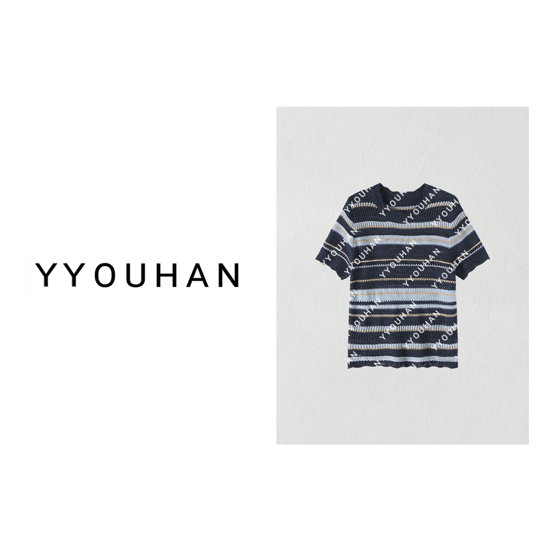 2024夏款小众设计简约多色条纹针织衫 2404B1447