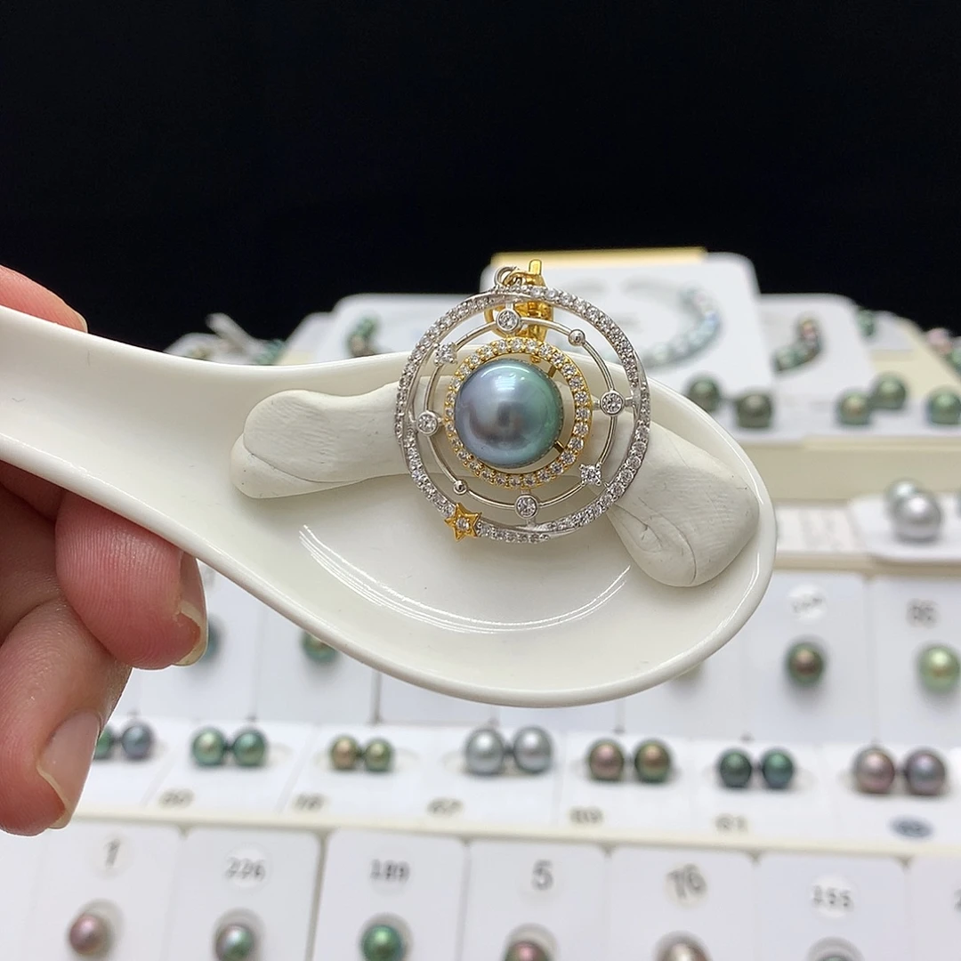 未镶嵌裸珠定制海水珍珠天空蓝裸珠11.8mm