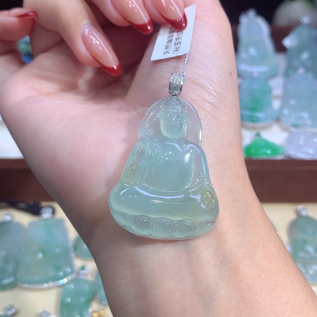 吊坠(不含链)18K金镶嵌翡翠
