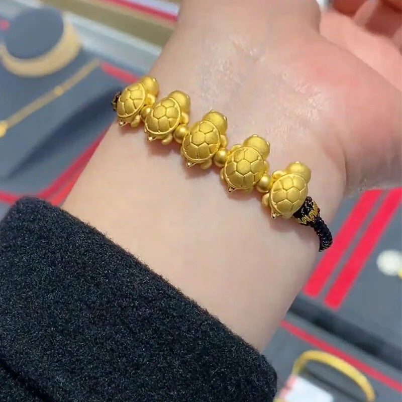 手链 富甲天下手链女款个性新款可爱排排乌龟闺蜜二人手绳