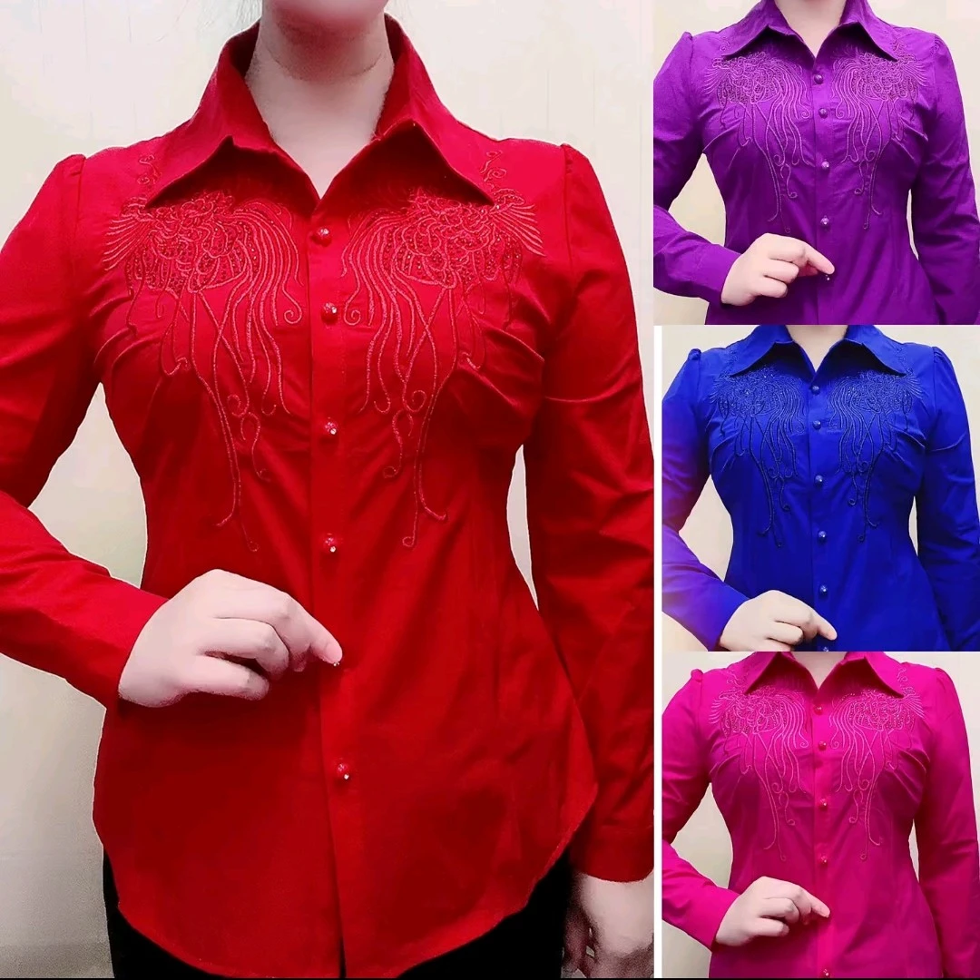 2610款刺绣衬衫时尚百搭减龄