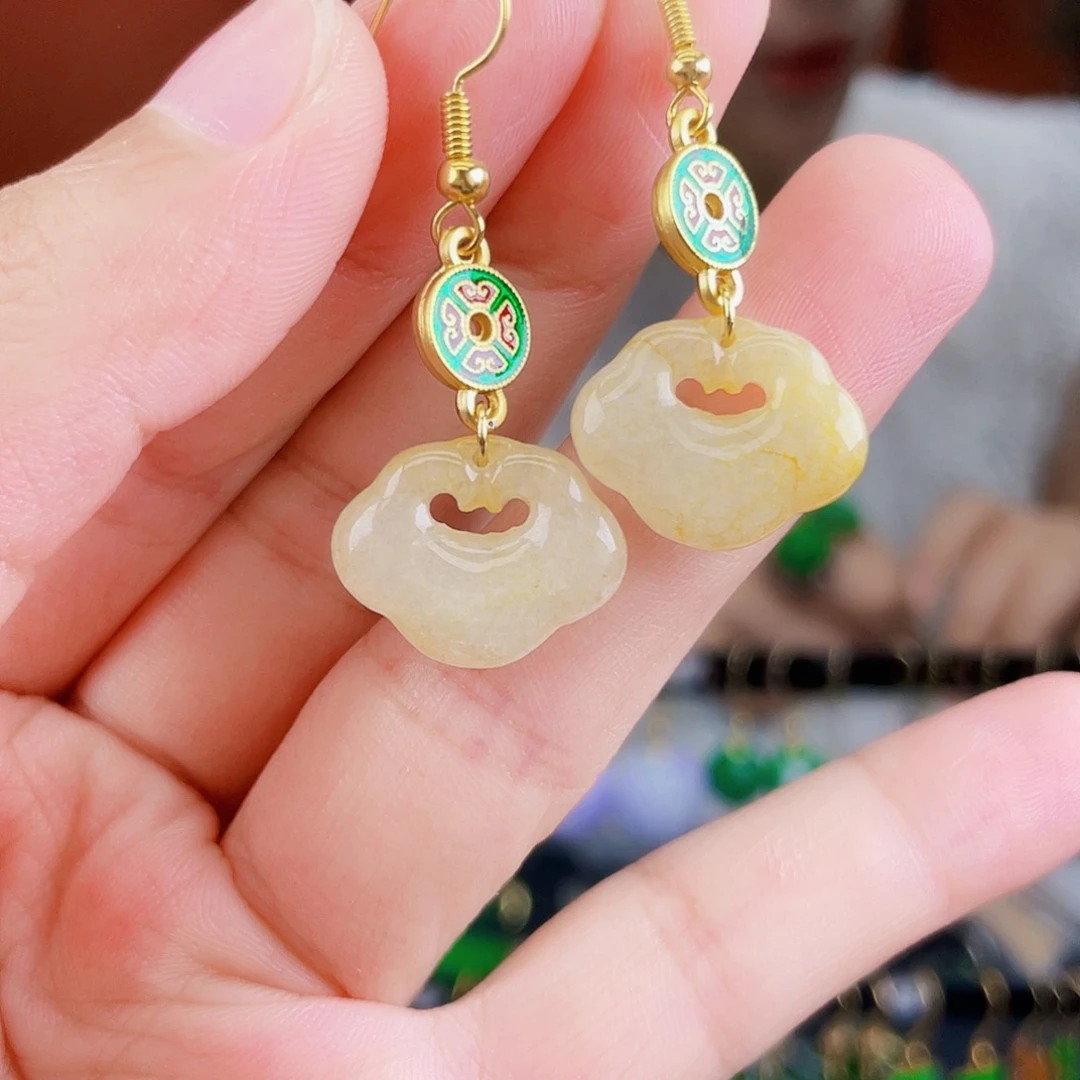 翡翠未镶嵌耳饰饰品