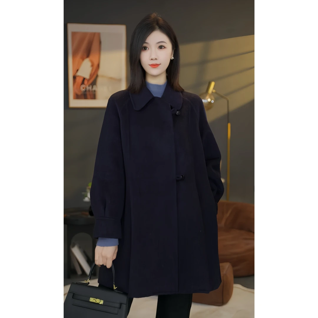 【小北甄选】8584042羊绒大衣秋冬新款时尚高端百搭双面羊毛外套