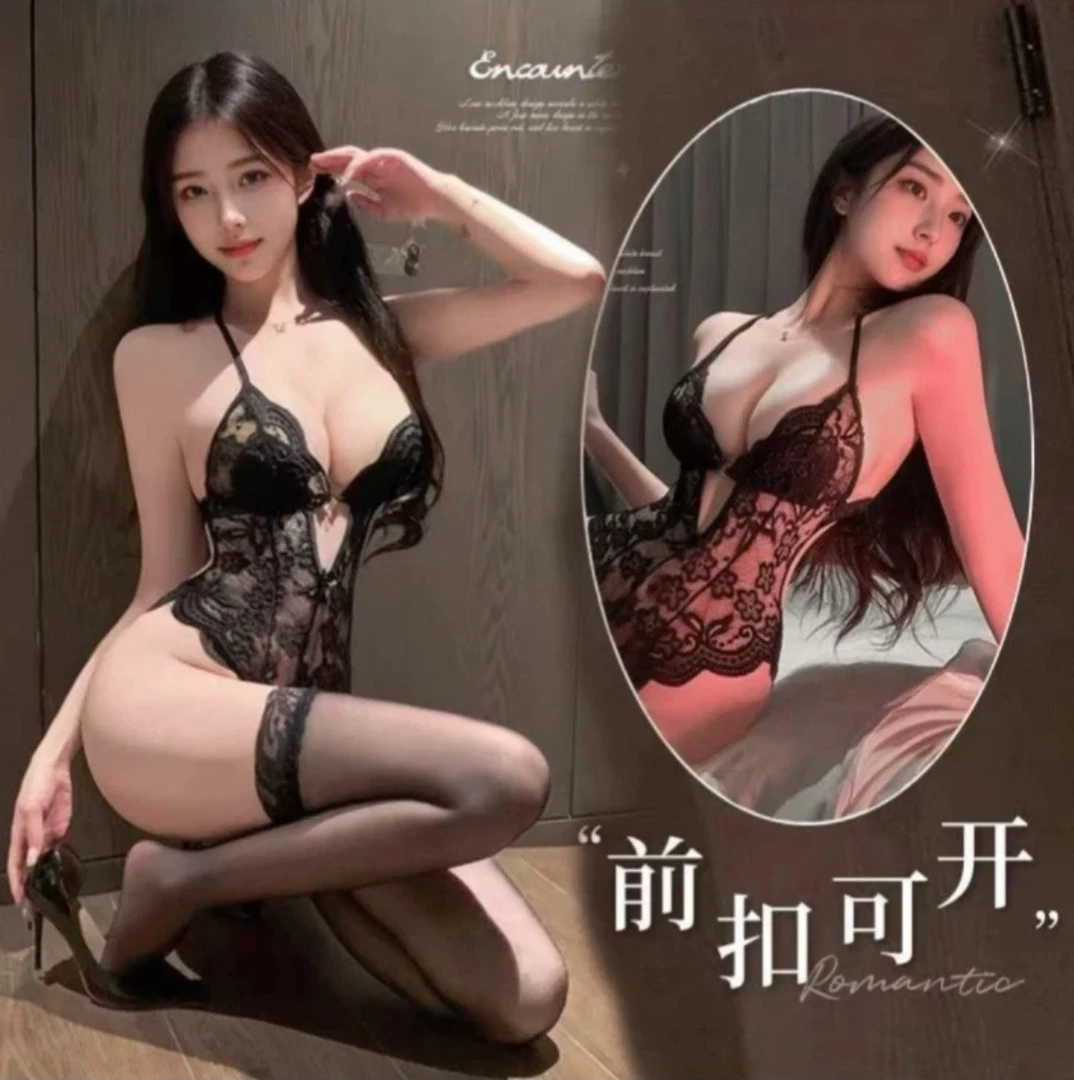 【爱夜】80-160大码 砰然心动！性感蕾丝镂空连体塑形睡衣