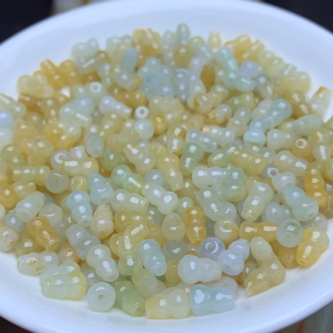 【闪购商品】翡翠手链未镶嵌卡5乘7.4冰多宝葫芦50个