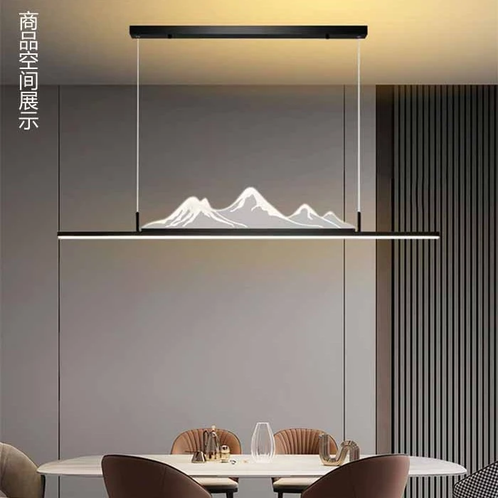 新中式餐厅吊灯餐厅吊专用灯现代简约餐厅灯一字茶室吧台LED灯具