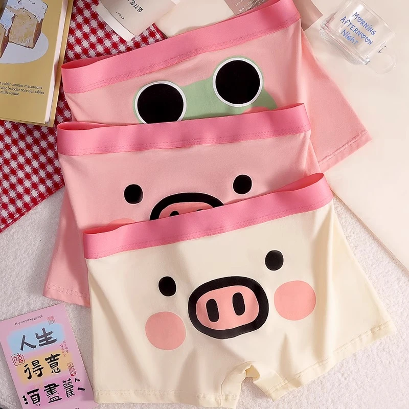 男士内裤棉质熊猫印花猪猪裆部抗菌卡通可爱男生搞怪青少年平角裤