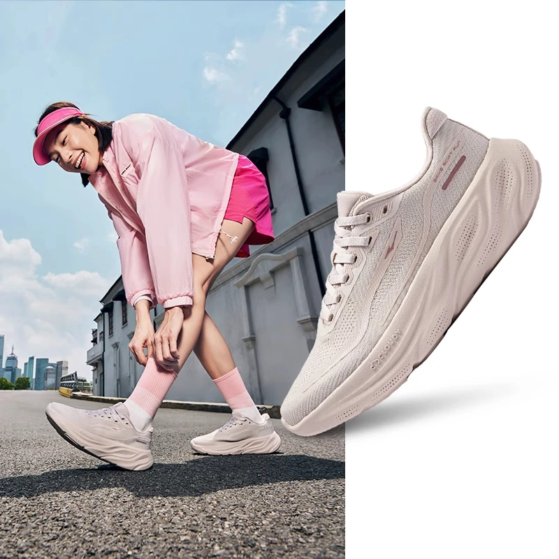 云步（女款）丨鸿星尔克夏季网面透气跑鞋减震运动鞋情侣舒适跑步鞋