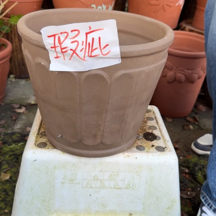 花盆紫砂口30高25宜兴紫砂瑕疵花泥