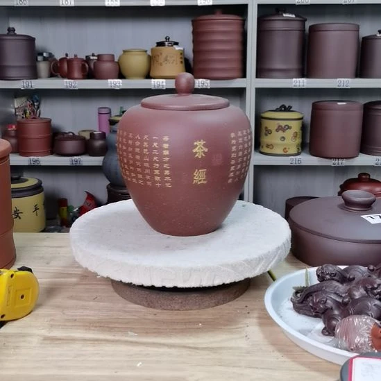 紫砂茶叶罐正品小罐一斤半左右茶经744