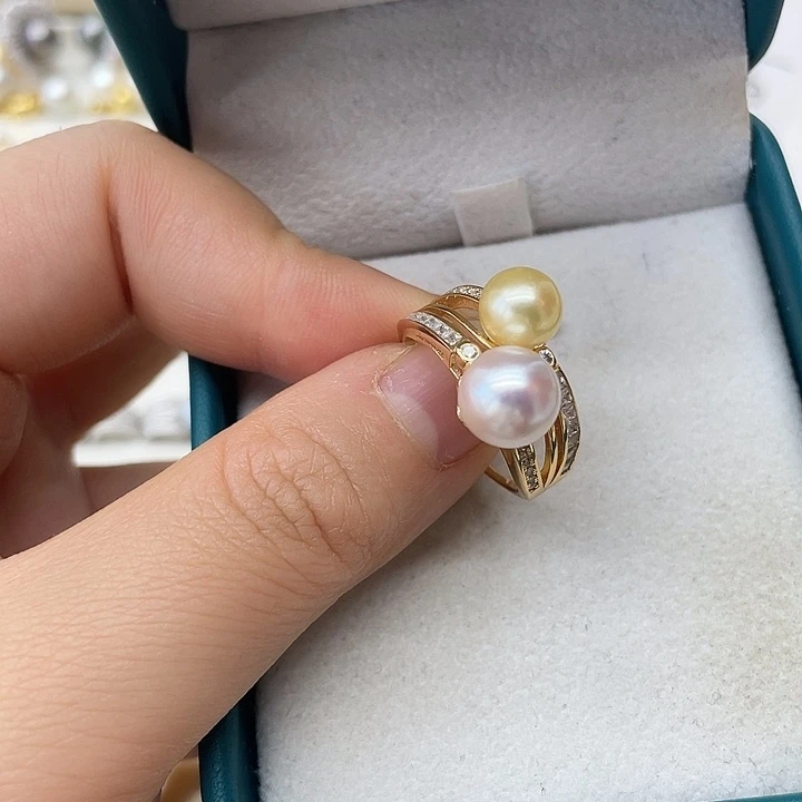 海水珍珠戒指银S925镶嵌