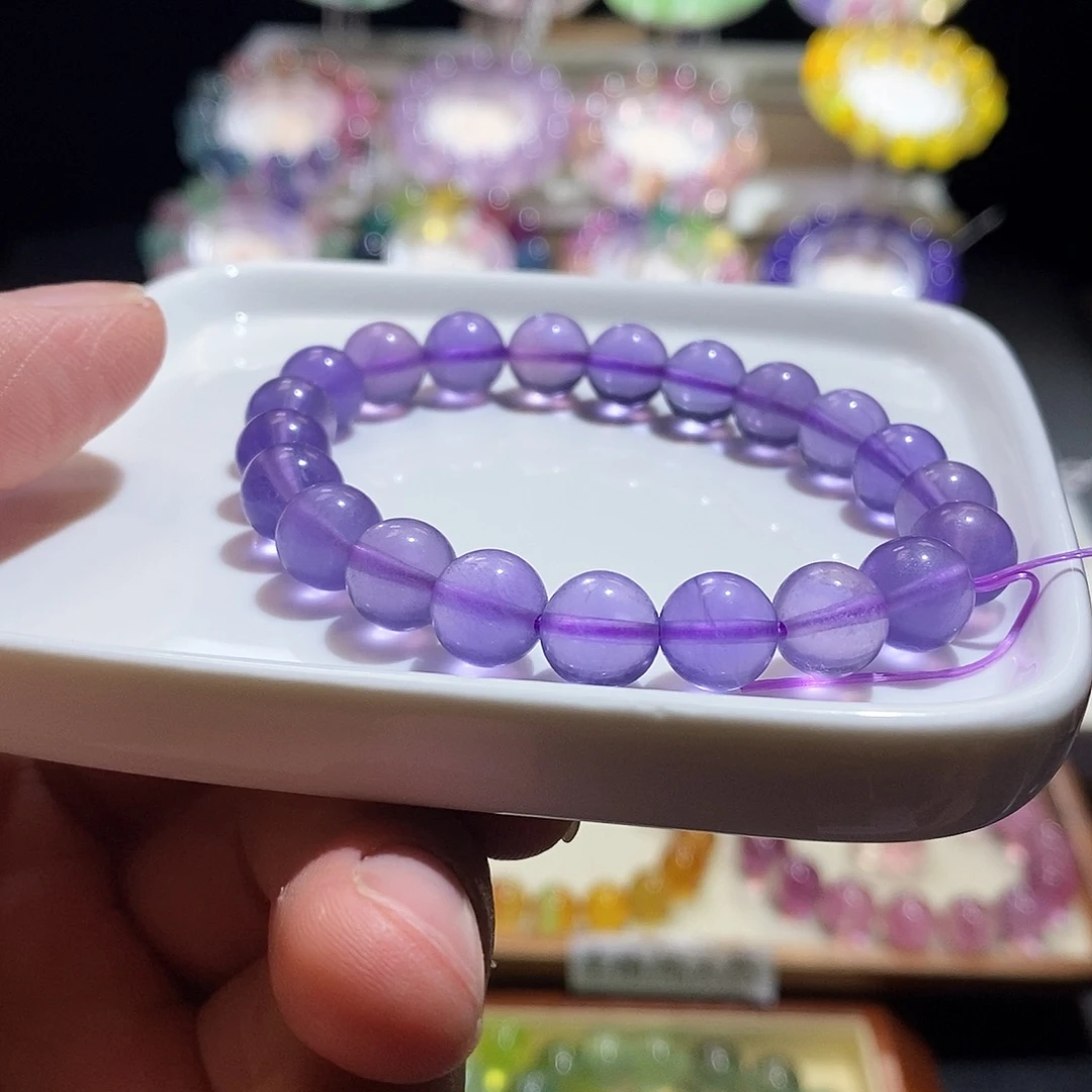 萤石手链未镶嵌紫罗兰单圈9加