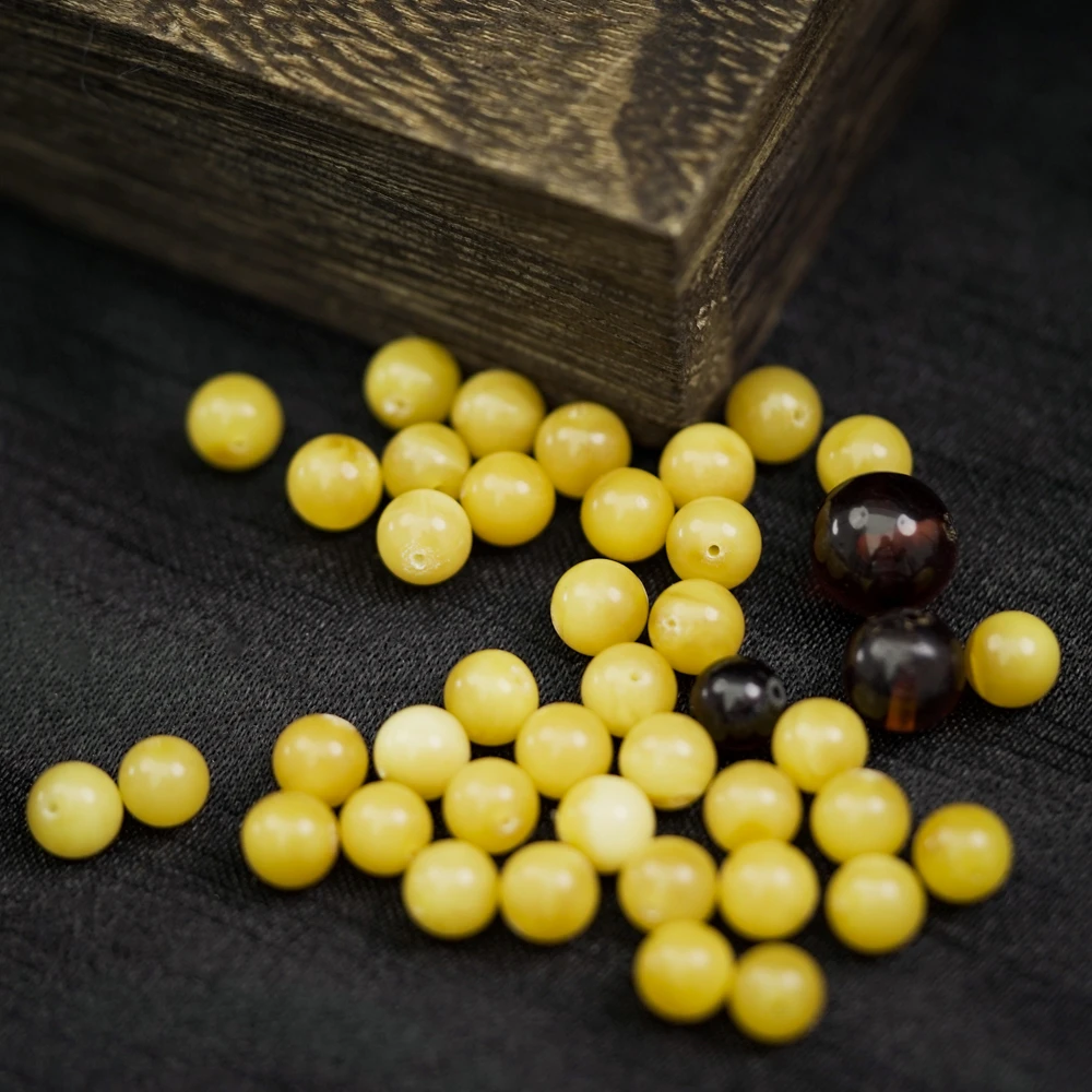 【发6个】6MM+ 蜜蜡散珠DIY文玩珠宝HP57