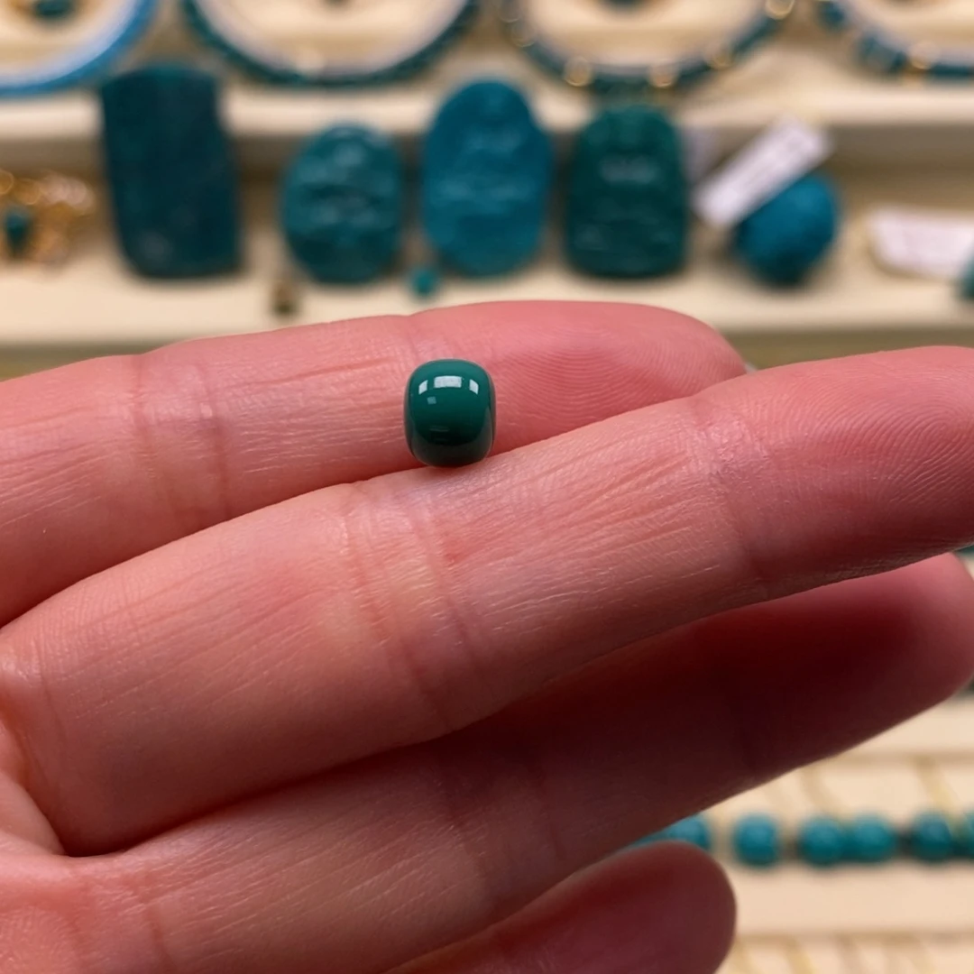 未镶嵌绿松石珠宝奇石直径6.5×5.5老型