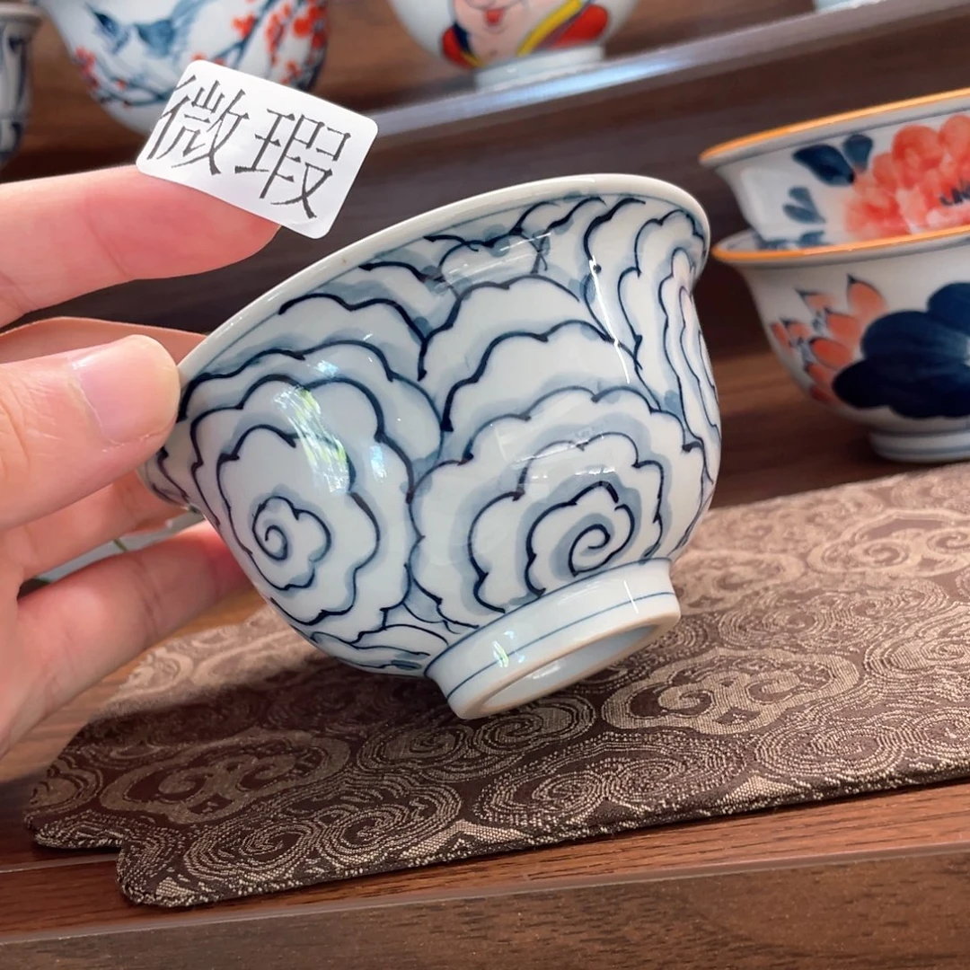 釉下手绘茶具微瑕