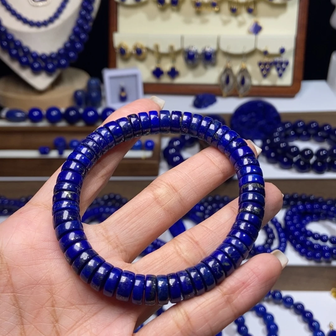 青金石未镶嵌老矿 多金 9mm药片手串