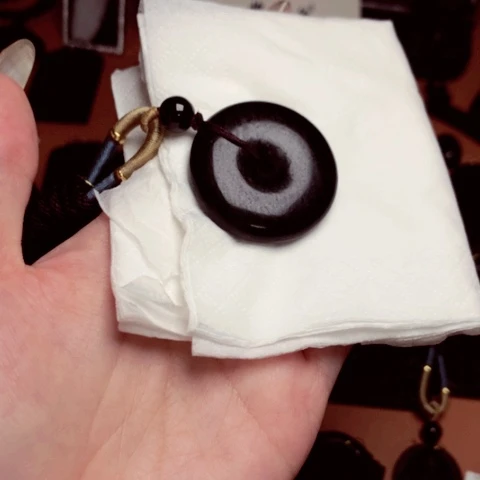 天然缅甸a货钢琴黑挂件